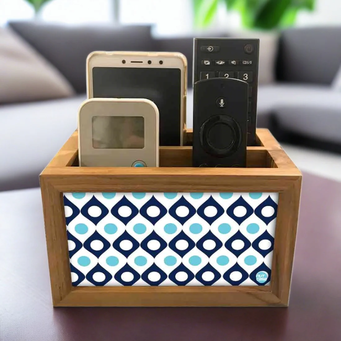 Black Remote Control Organizer For TV / AC Remotes - pattern