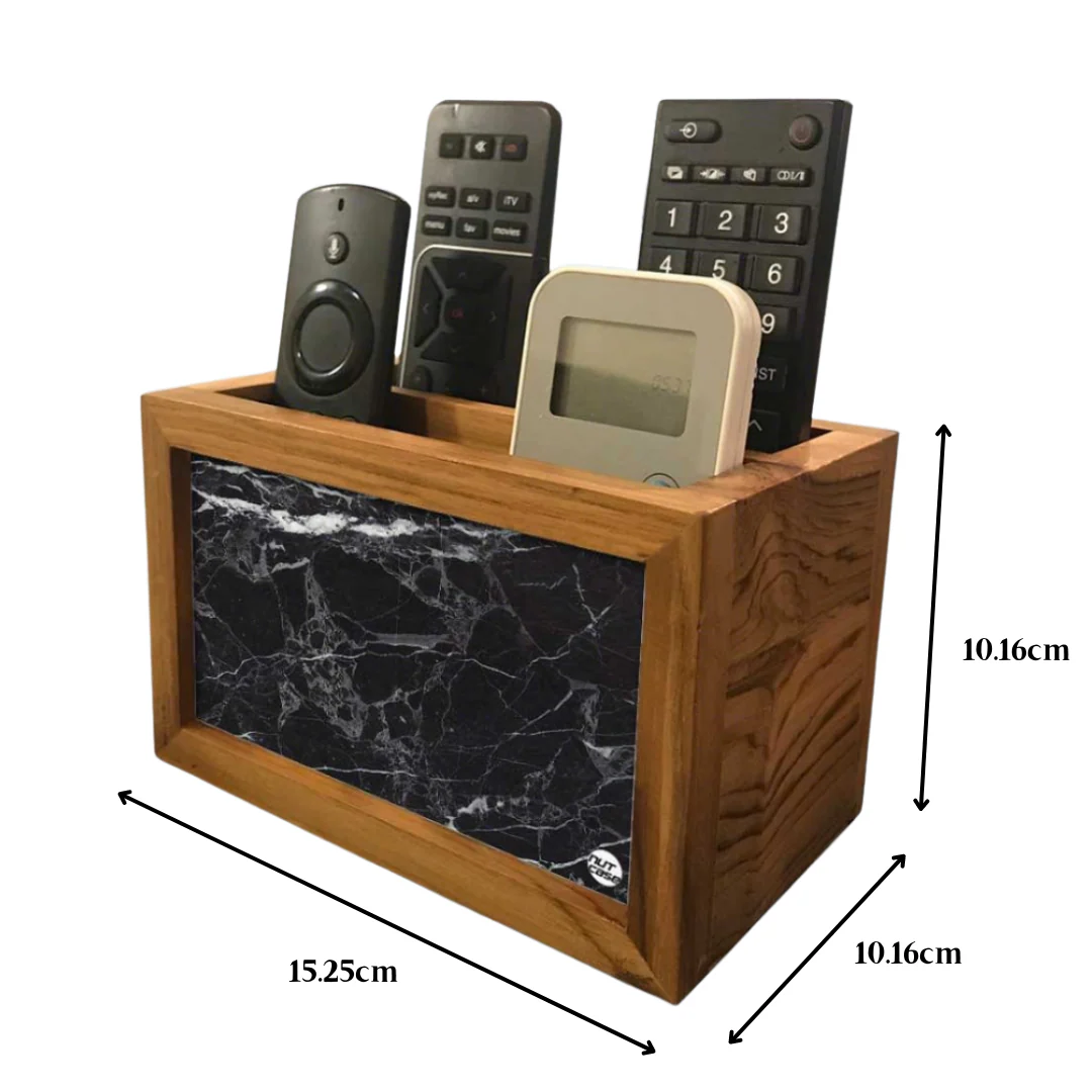 Black Remote Control Holder For TV / AC Remotes - Marble Black - Image 11