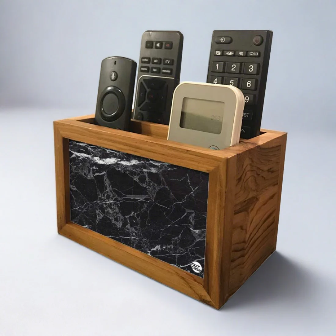 Black Remote Control Holder For TV / AC Remotes - Marble Black - Image 3