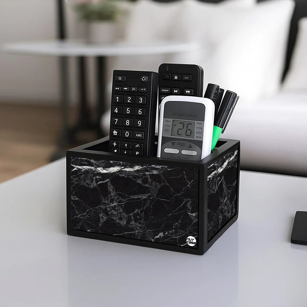 Black Remote Control Holder For TV / AC Remotes - Marble Black - Image 4