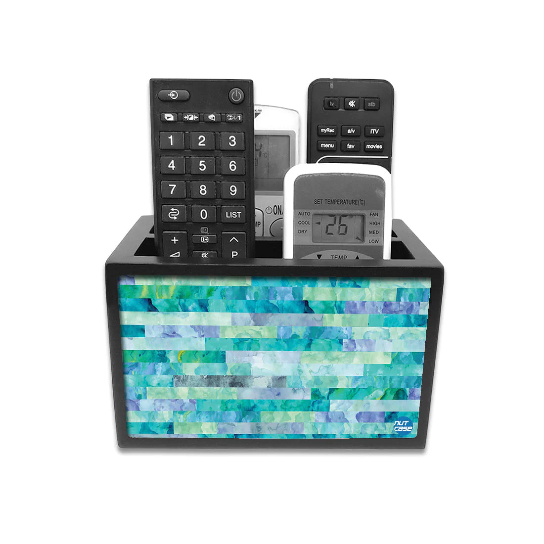 Remote Control Stand Holder Organizer For TV / AC Remotes - Marble Blue - Image 2