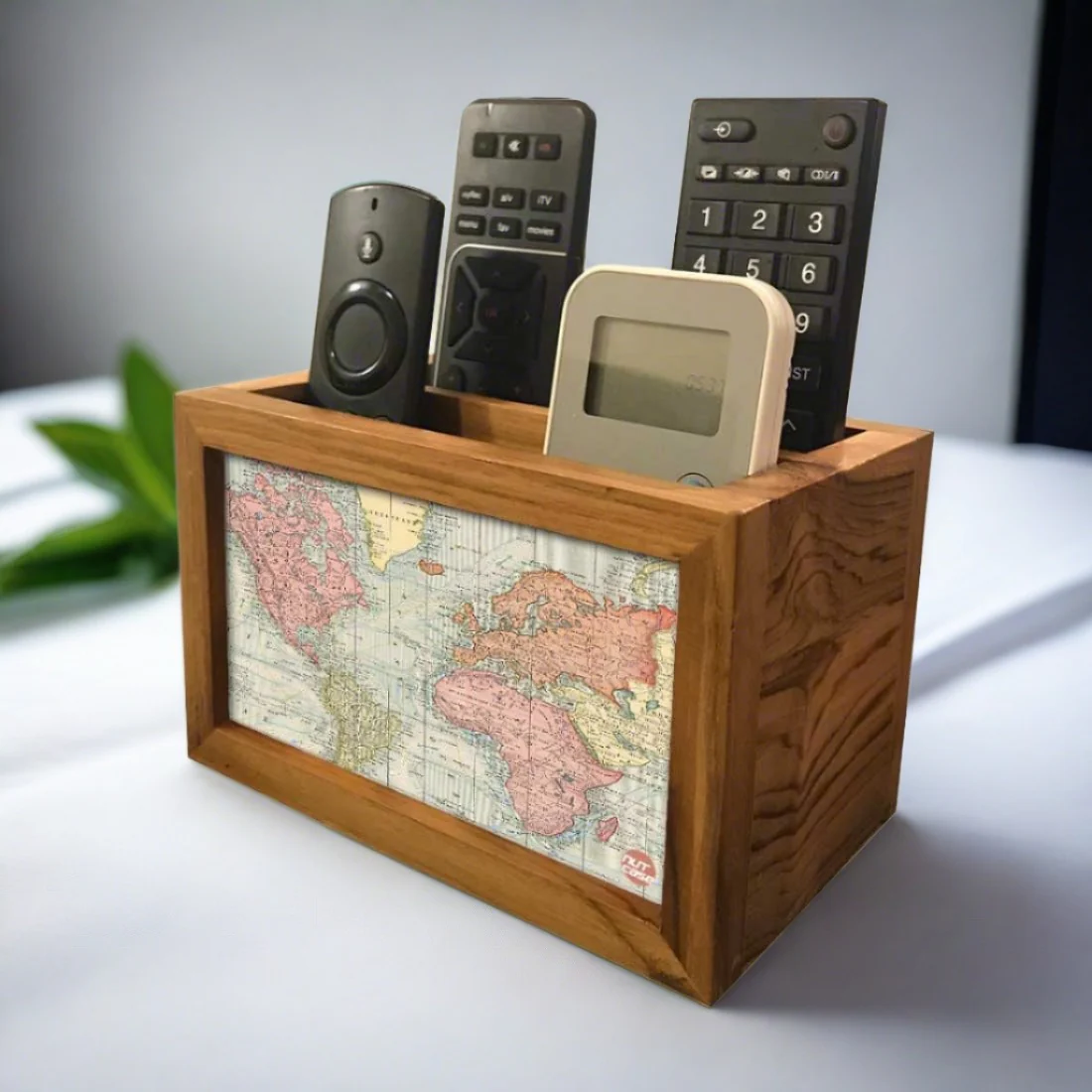 Organizer For TV AC Remotes - Vintage Travel Map - Image 3