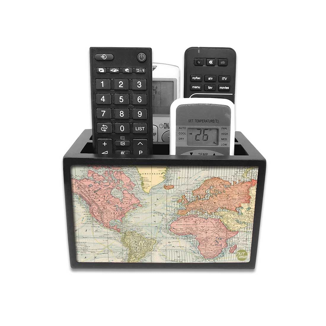Organizer For TV AC Remotes - Vintage Travel Map - Image 4