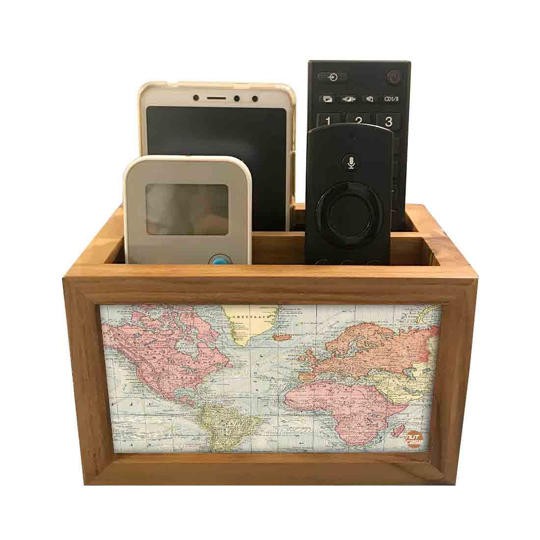 Organizer For TV AC Remotes - Vintage Travel Map - Image 5