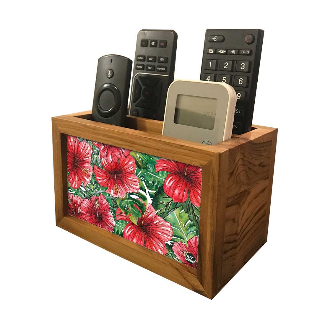 Designer Floral Tv Remote Holder For TV / AC Remotes -  Hibiscus Flower - Image 4