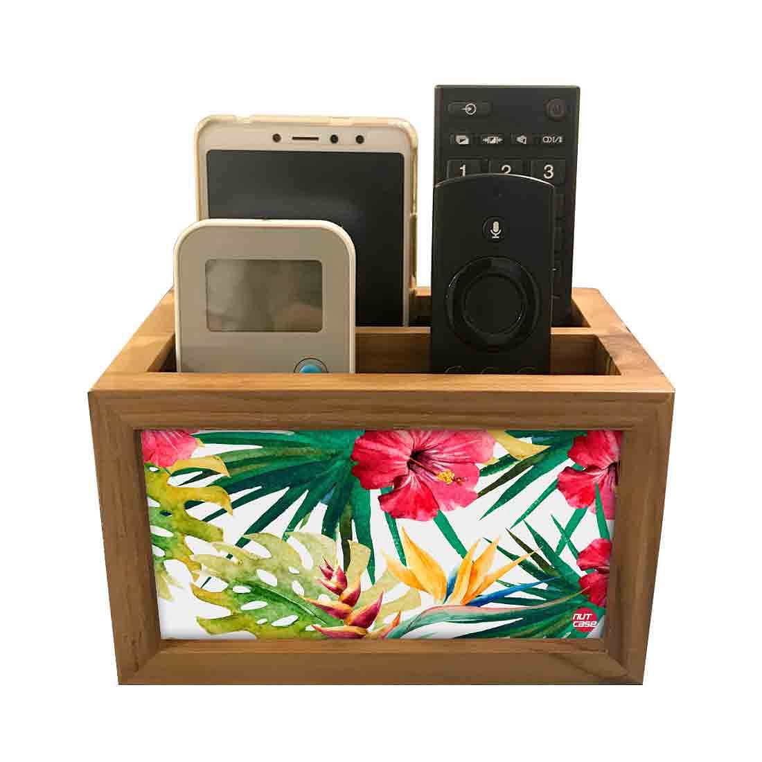 Floral Remote Control Stand For TV / AC Remotes - Hibiscus Leaves - Image 2