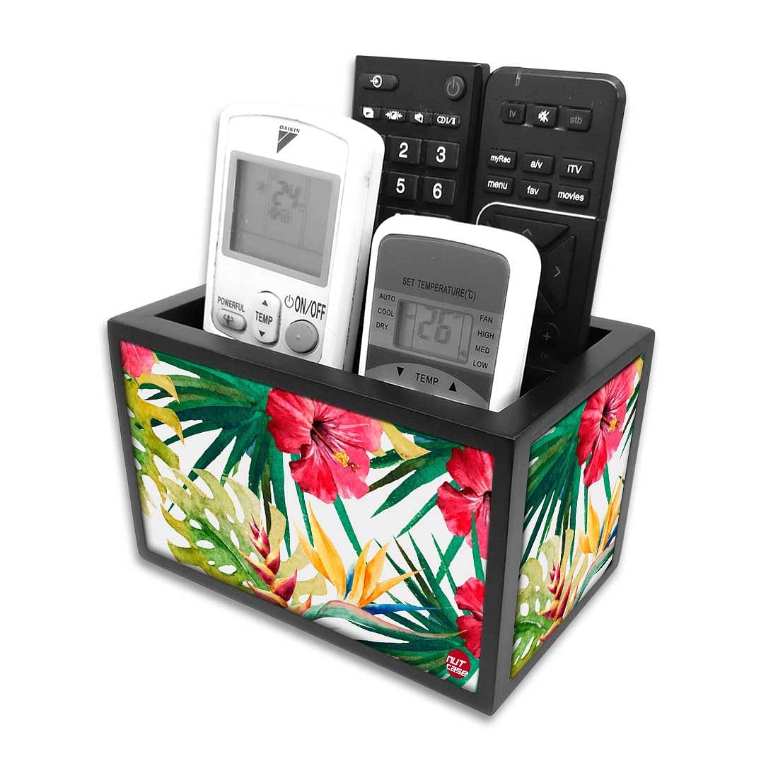 Floral Remote Control Stand For TV / AC Remotes - Hibiscus Leaves - Image 3