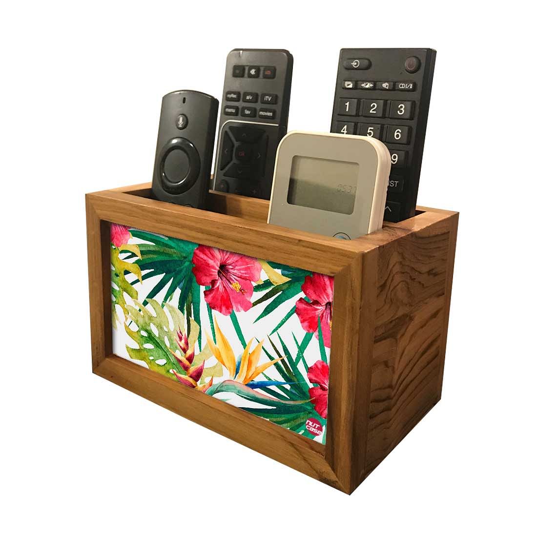 Floral Remote Control Stand For TV / AC Remotes - Hibiscus Leaves - Image 4
