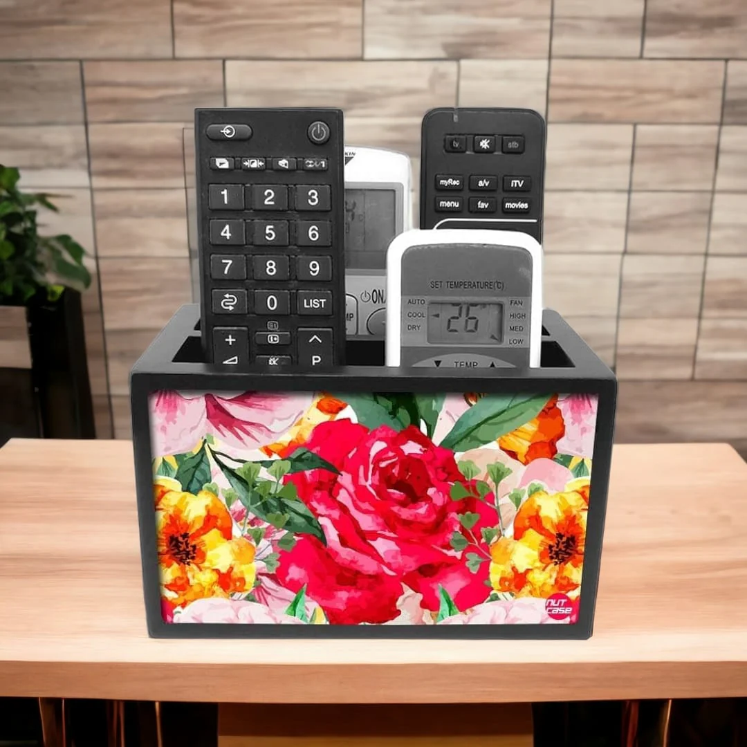 New Stylish Remote Control Holder For TV / AC Remotes - Colorful Rose
