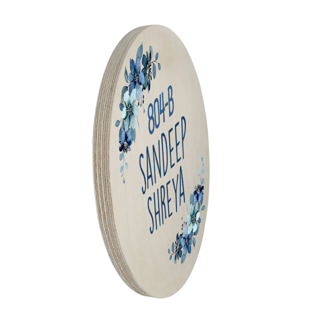 Round Name Plate Red Floral Design Nameplate for Home - Available in Wood and Acrylic - Image 10