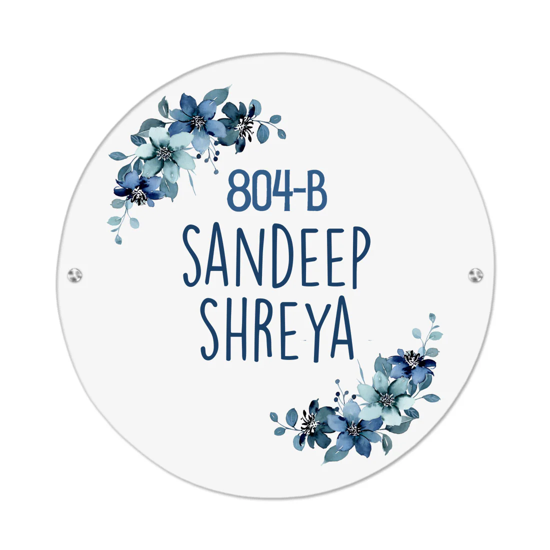 Round Name Plate Red Floral Design Nameplate for Home - Available in Wood and Acrylic - Image 8