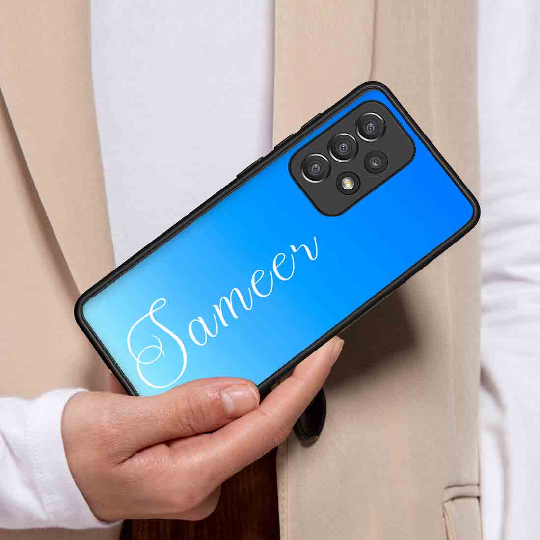 Samsung A52 Cover Customized with Name Design Phone Case - Blue Sea - Image 3