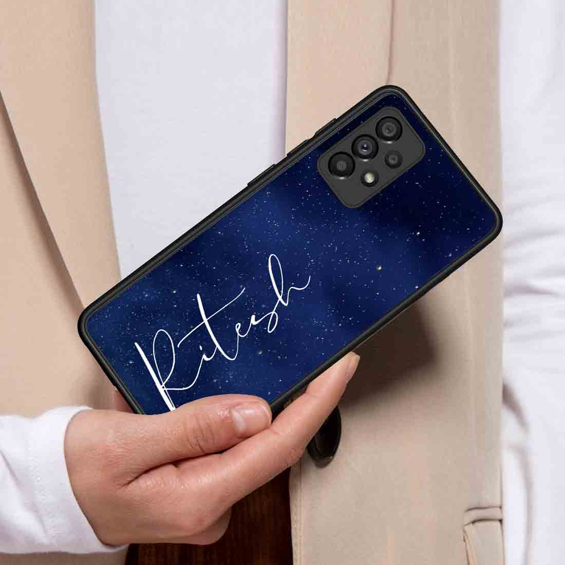 Samsung A53 Mobile Cover with Name Custom Samsung Phone Cases - Starry Night - Image 3