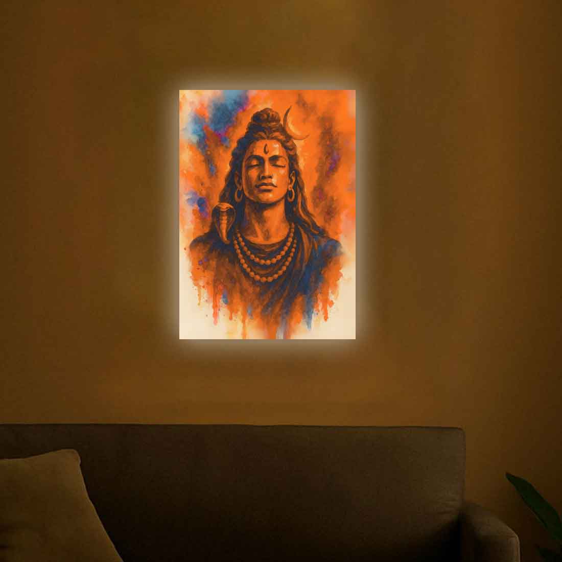 Shiva Photo Frame with LED Lighting – Premium Wall Décor for Pooja Room & Gifting - Image 6