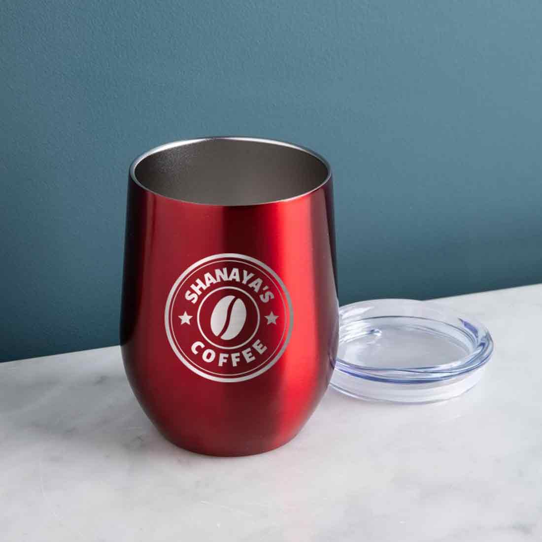 Customized Small Coffee Tumbler for Travelling with Name Engraved Design (350 ML) - Coffee - Image 23