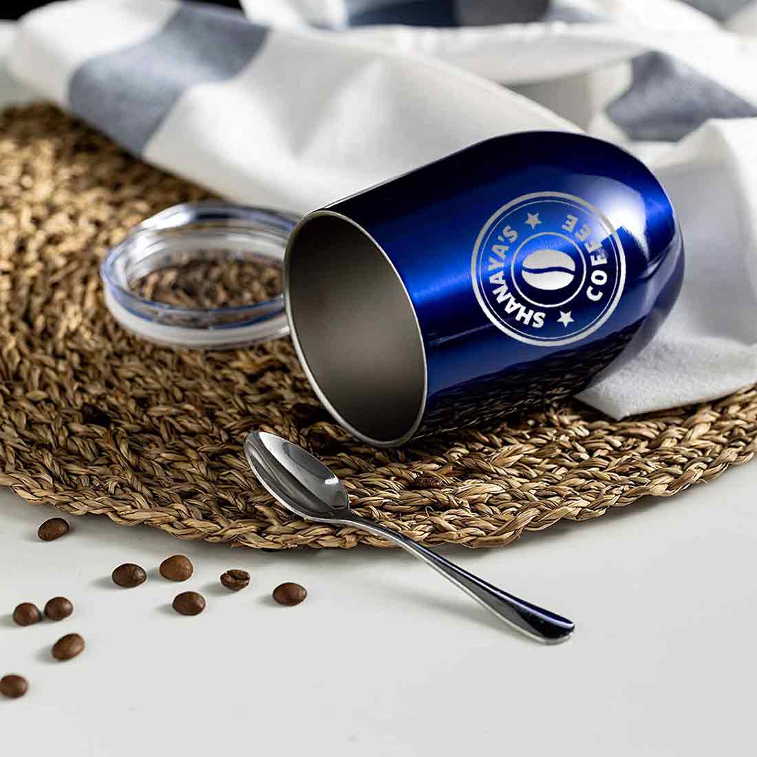 Customized Small Coffee Tumbler for Travelling with Name Engraved Design (350 ML) - Coffee - Image 31