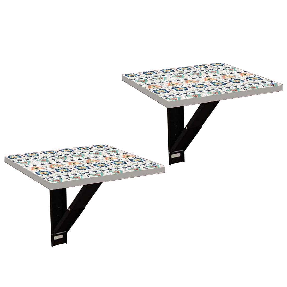 Simple Wall Mounted side Table - Aztec Grey Pattern - Image 11