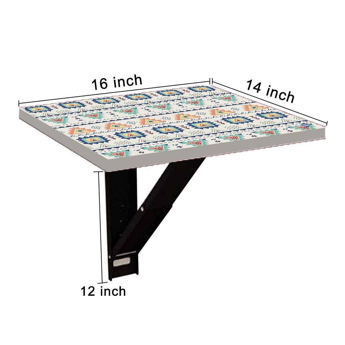 Simple Wall Mounted side Table - Aztec Grey Pattern - Image 9
