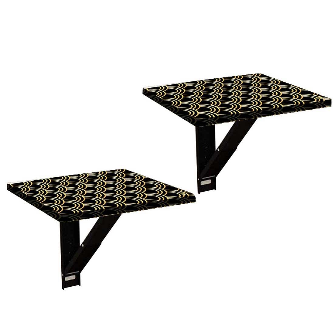 Folding Wall Mounted Bedside Table - Golden Design Pattern - Image 2
