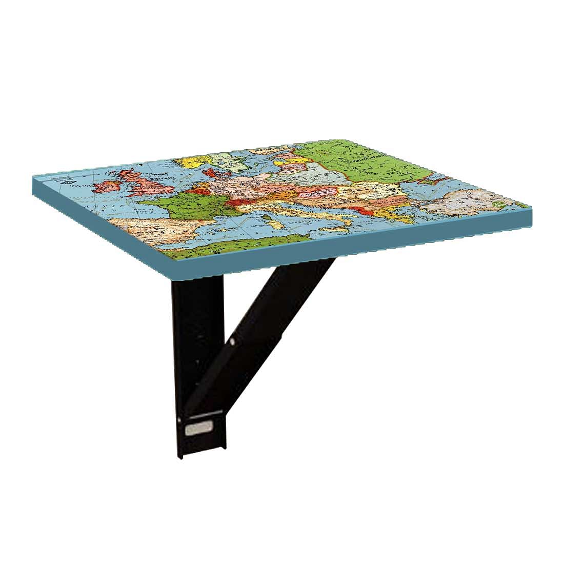 Fold Down Table Wall Mounted with Desk - World Map - Image 6