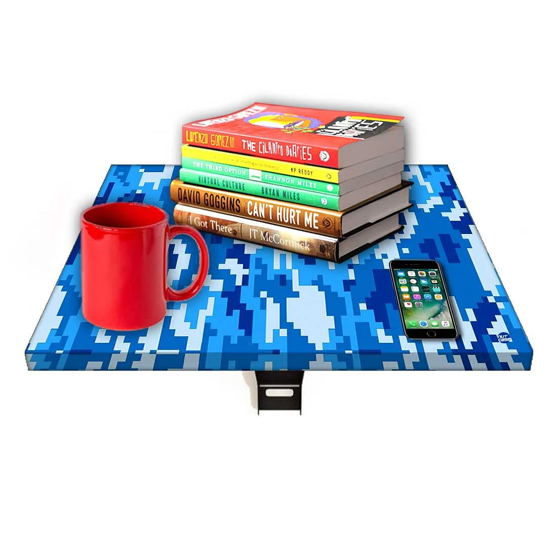 Tv Setup Box Stand Wall Mount - 8 Bit Camouflage Blue Navy - Image 7