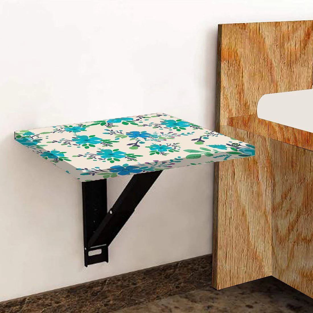 Fold Down Table Bracket - Blue Flower