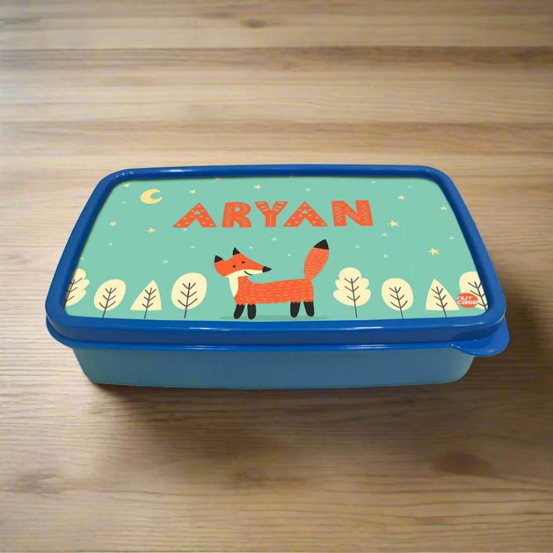 Personalized Snack Box for Kids Plastic Lunch Box for Boys -Fox & Tree