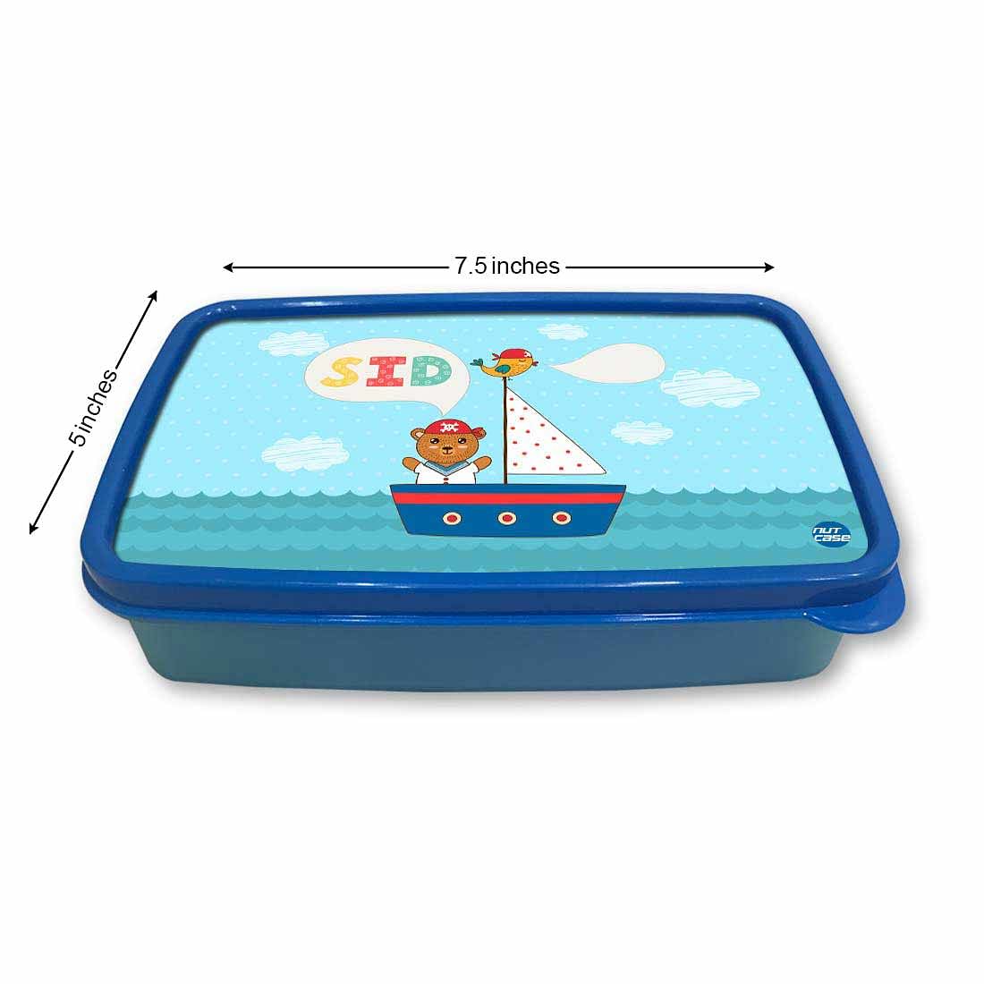 Personalized Snack Box for Kids Plastic Lunch Box for Boys -Ship & Bear - Image 5