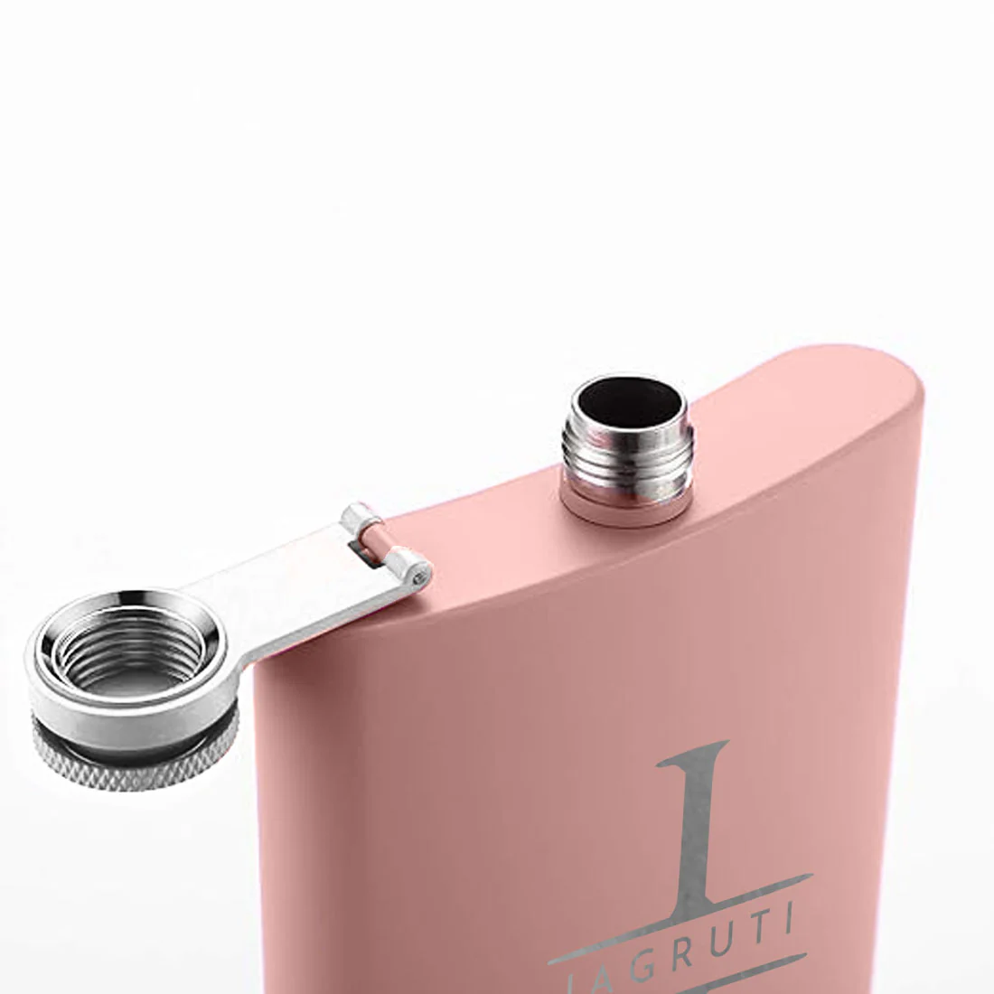 Stainless Steel Alcohol Flask for Women - Personalized 8oz Pink Hip Flask - Image 10