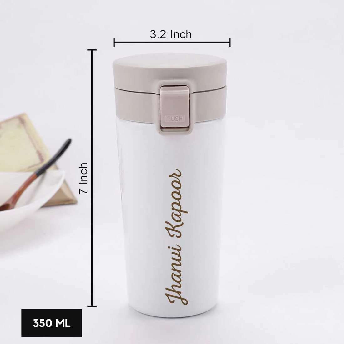 Engraved Personalized Stainless Steel Coffee Tumbler with Lid for Office Travel College - Add Name - Image 11