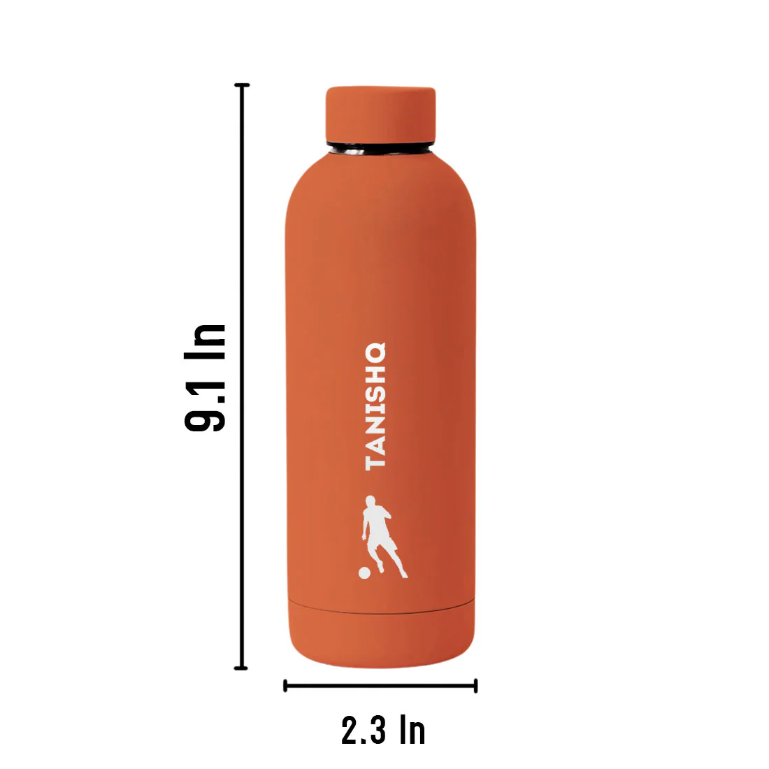 Stainless Steel Insulated Water Bottle with Name 500ML Water Bottles for Sports - BPA Free, Leakproof - Football - Image 15