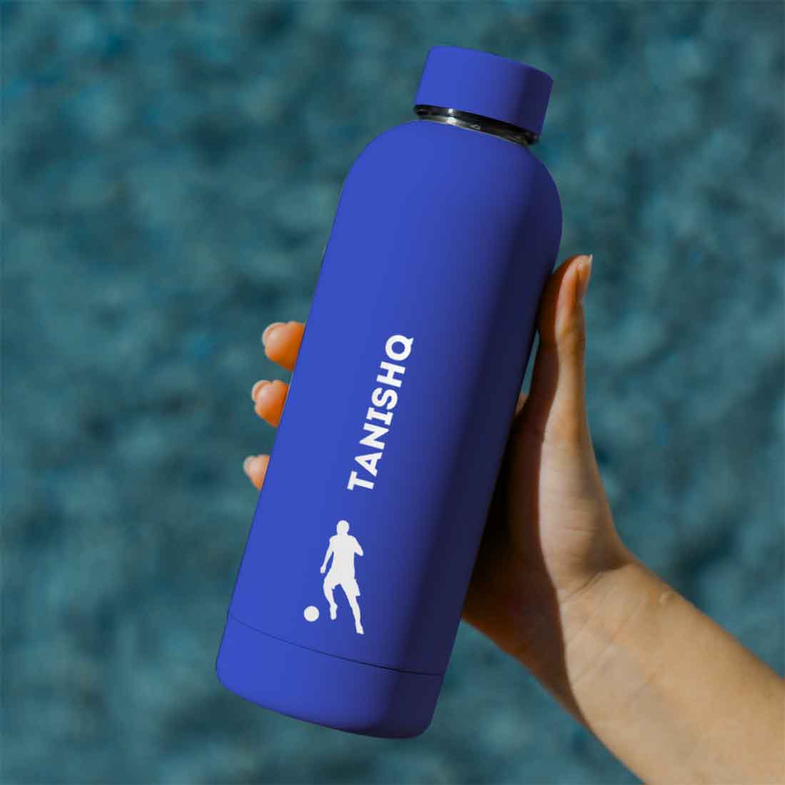 Stainless Steel Insulated Water Bottle with Name 500ML Water Bottles for Sports - BPA Free, Leakproof - Football - Image 5