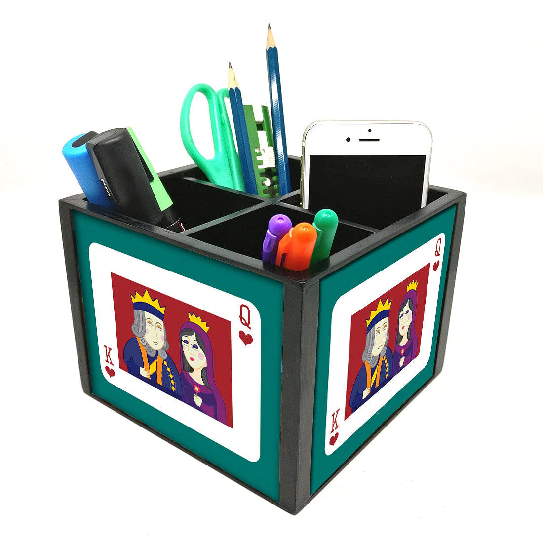 Desk Organizer For Stationery - King Ang Queen Blue