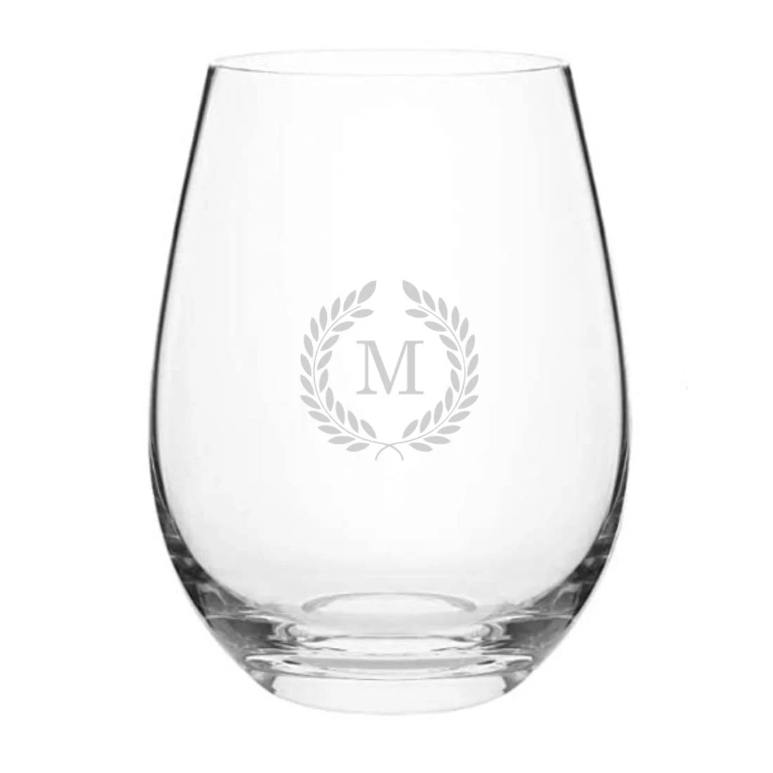 Stemless Wine Glasses Engraved with Monogram Drink Glass - Initial - Image 6