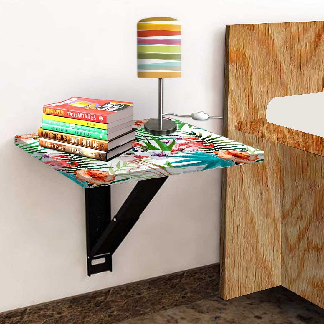 Wall Hanging Bedside Table For Bedroom - Leaves and Swan - Image 4