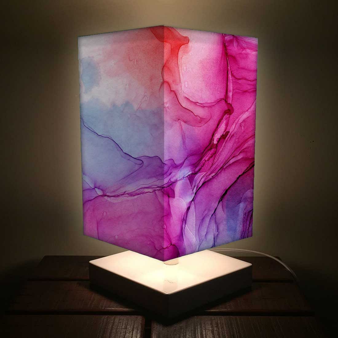 Small Lamp Table for Living Room Pink Watercolor