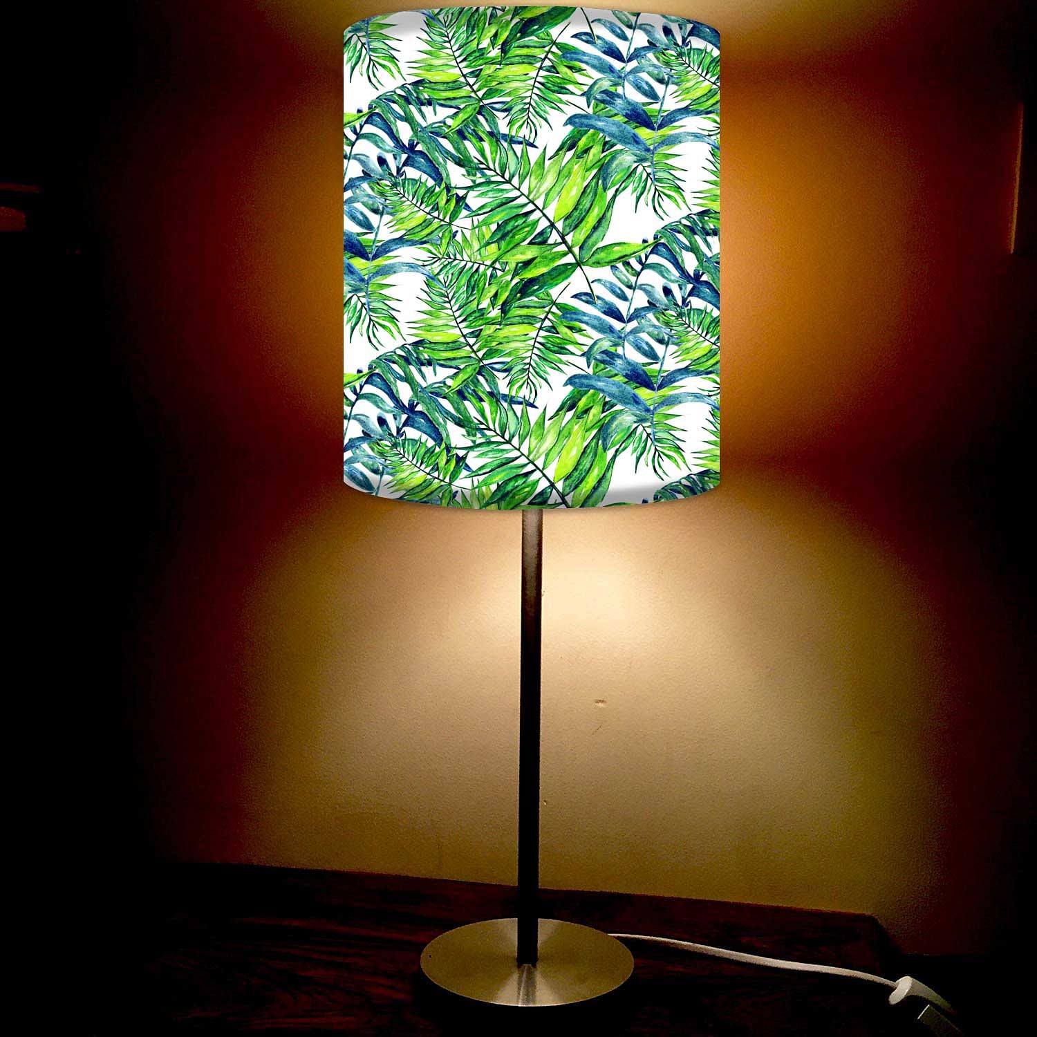 Green Leaf Bedside Table with Light for Living room