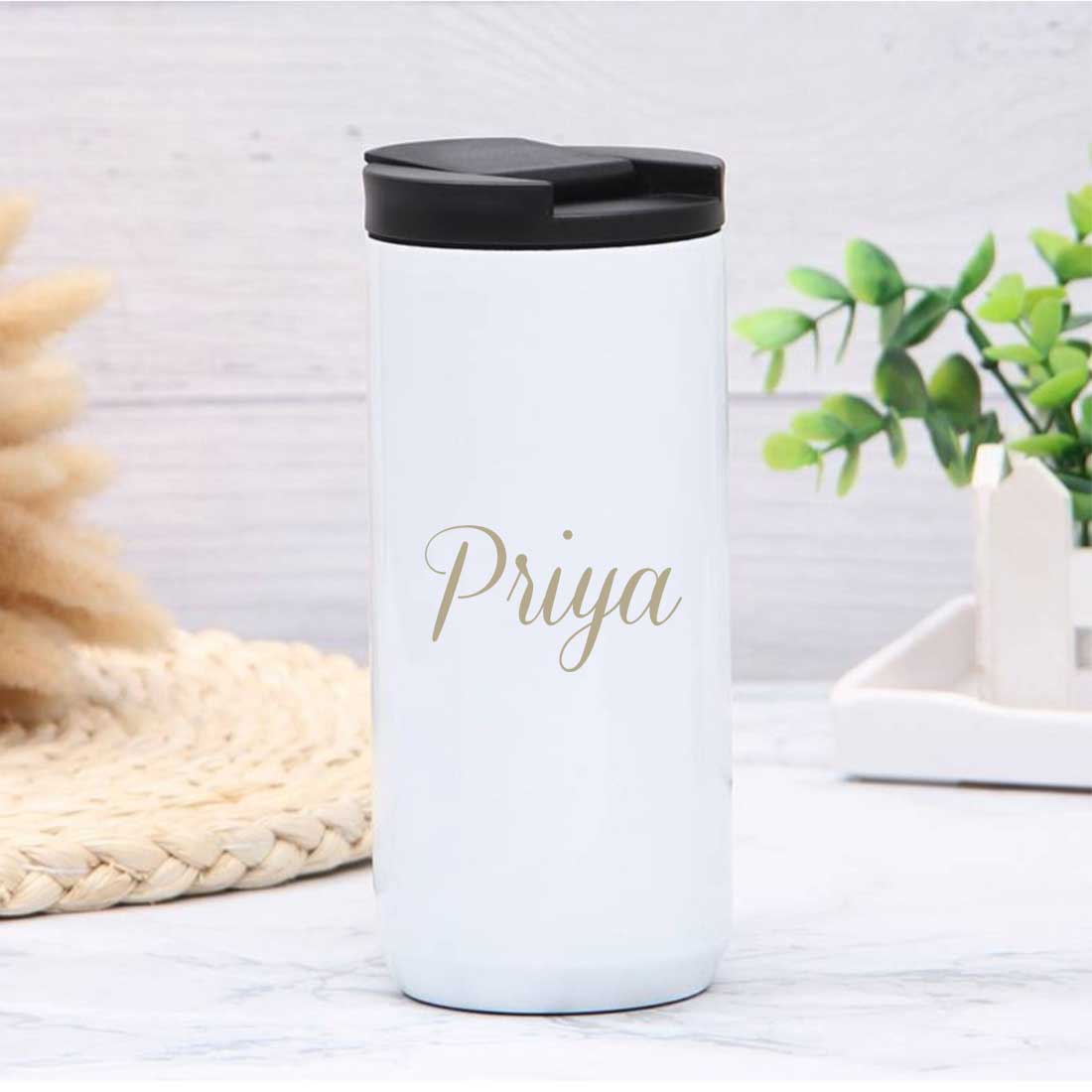 Personalized Coffee Tea Travel Mug Tumbler With Name Initials Monogram Engraved (400 ML) - Image 9