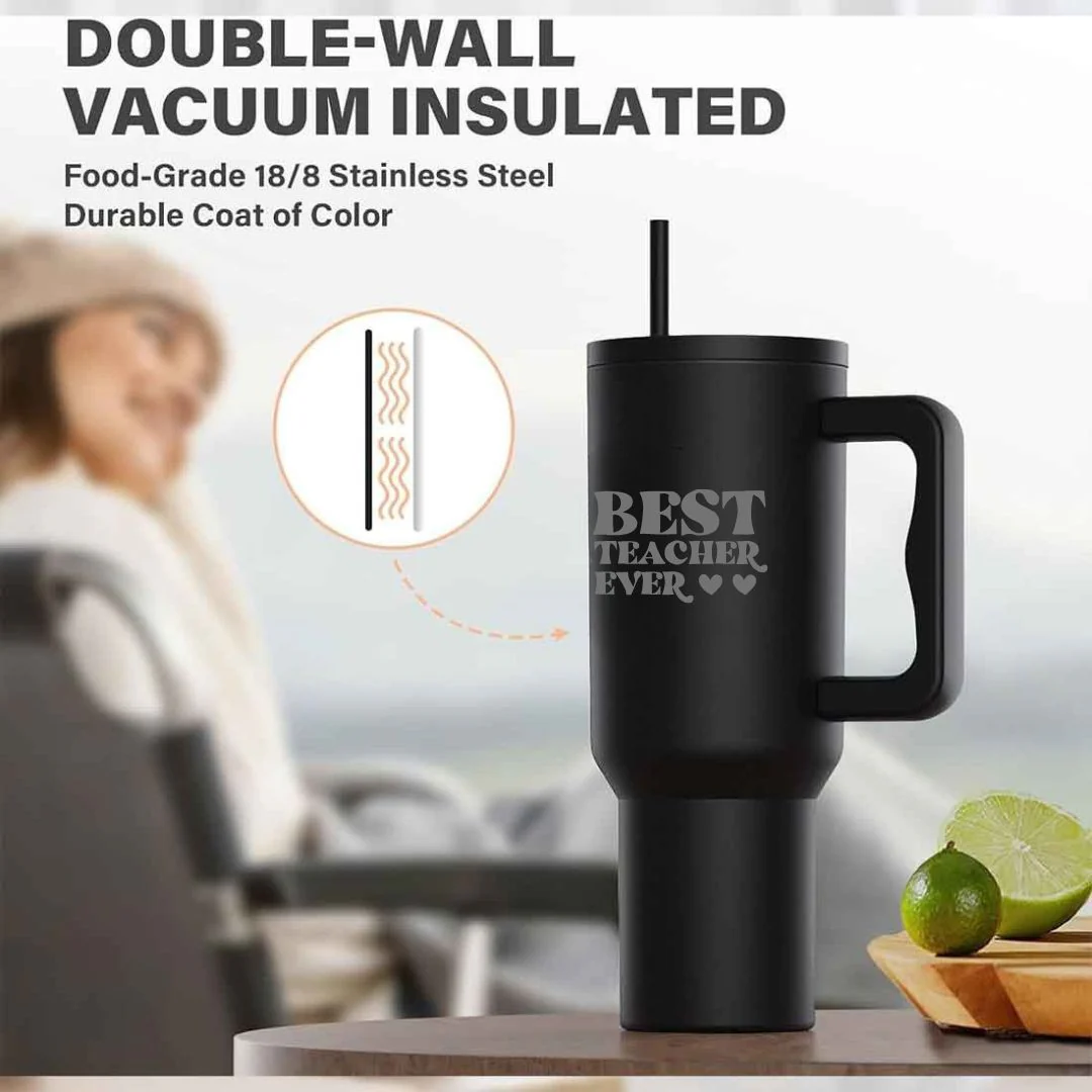 Teacher Day Gift Insulated Tumbler 1200ml with Straw and Lid Large Travel Cups - Image 6