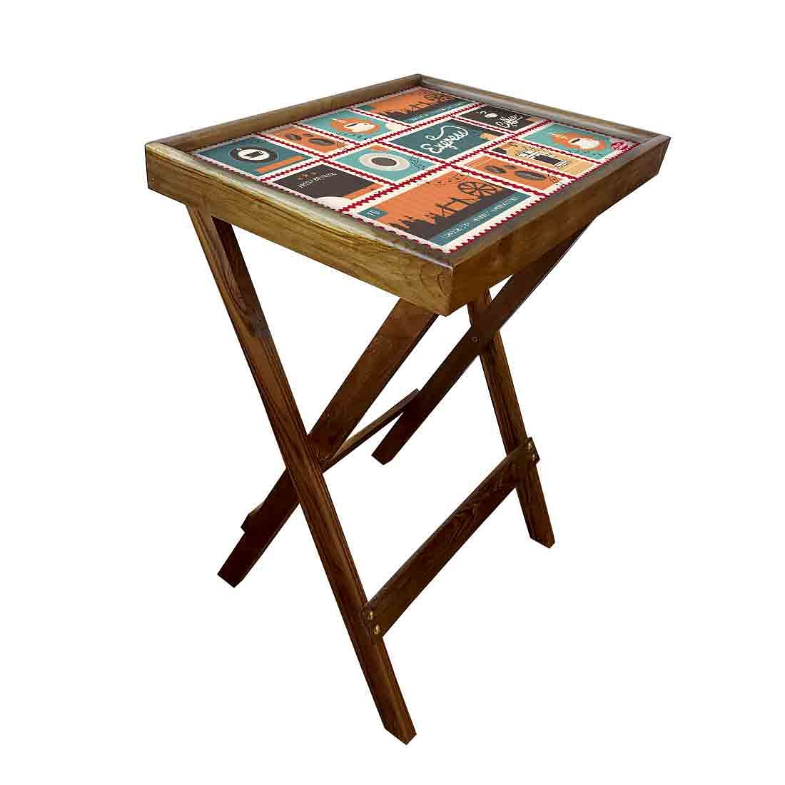Folding Tray Table for Living Room Serving Snacks Tables - Express Coffee