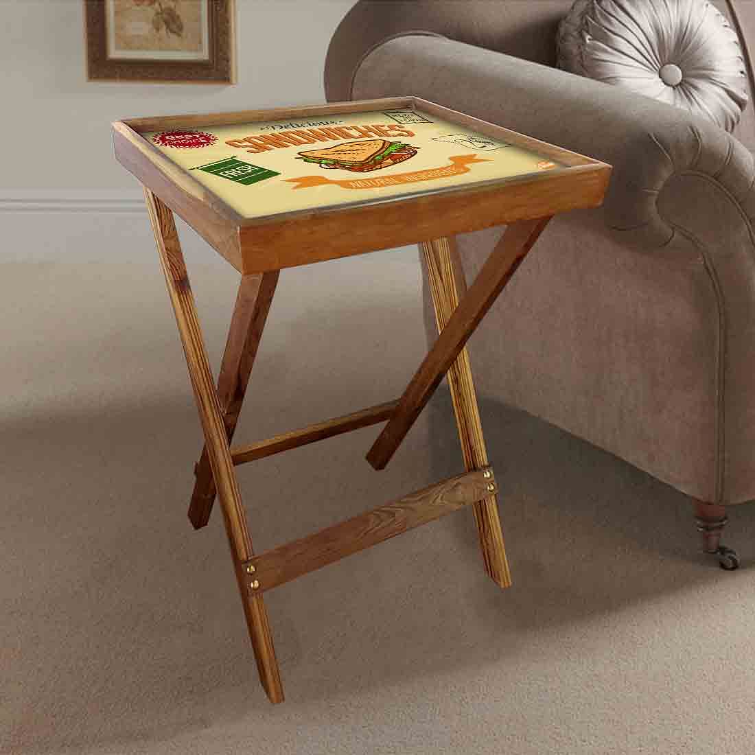 Wooden Folding Long Table for Serving Snacks Tables - Sandwiches