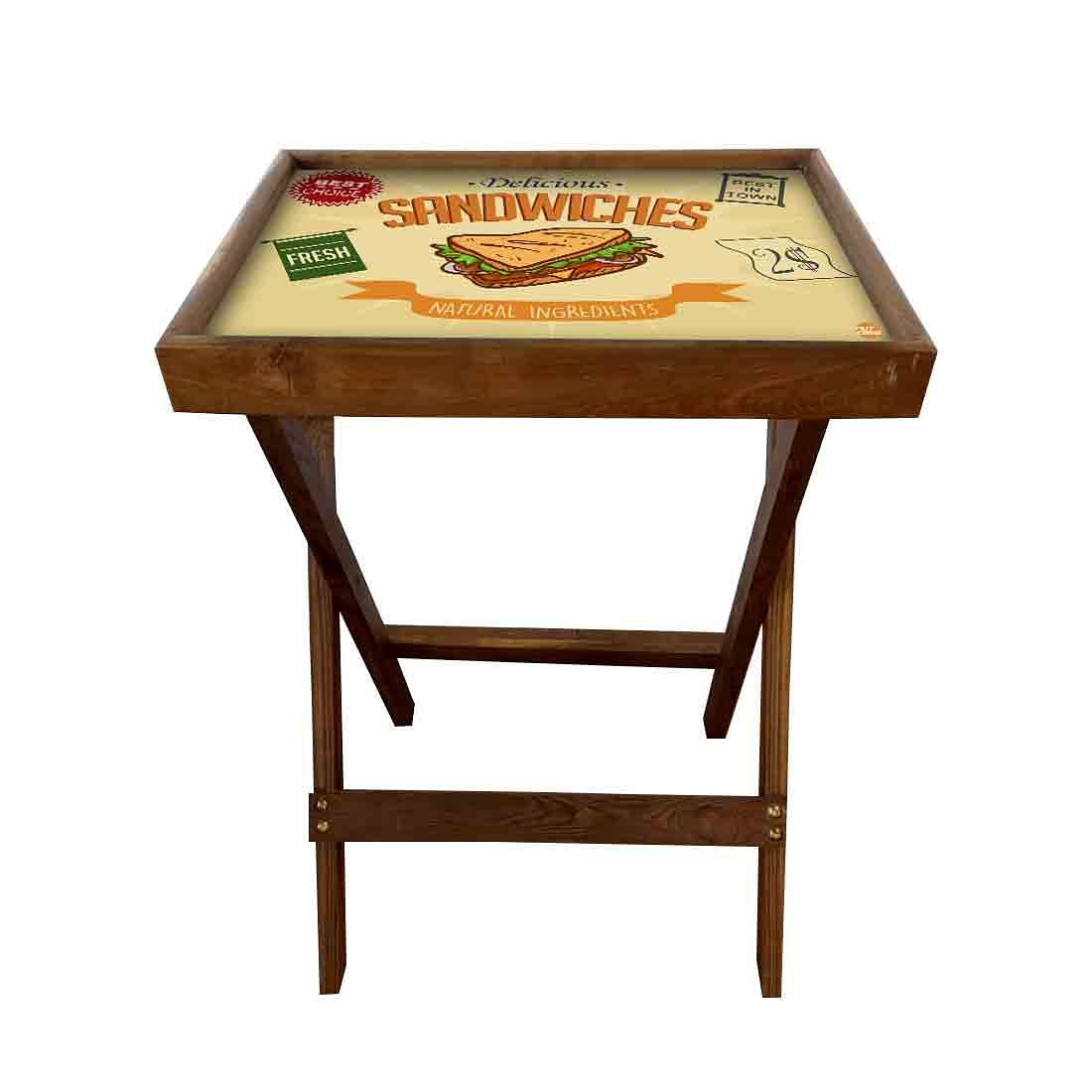 Wooden Folding Long Table for Serving Snacks Tables - Sandwiches - Image 3