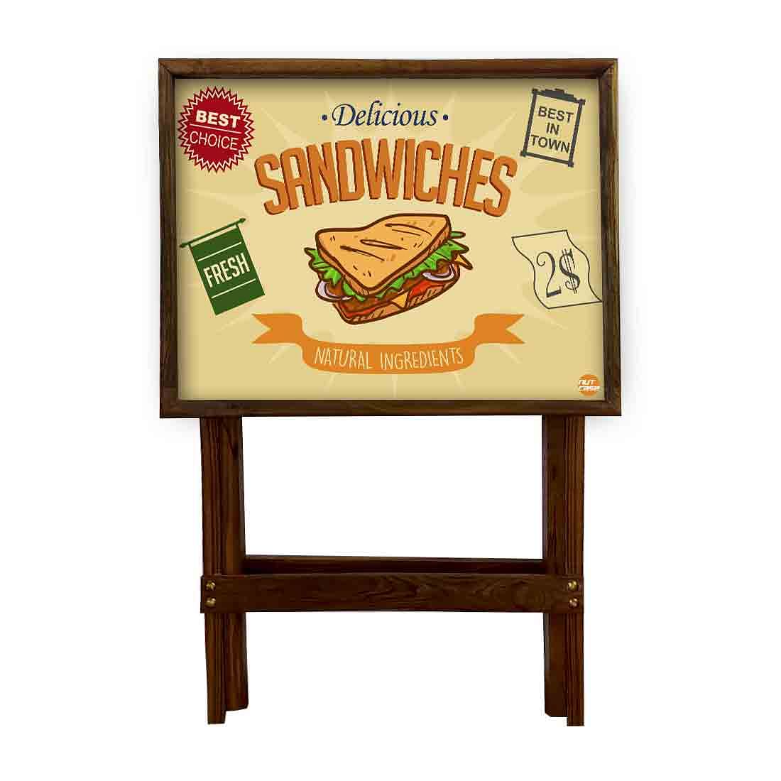 Wooden Folding Long Table for Serving Snacks Tables - Sandwiches - Image 4