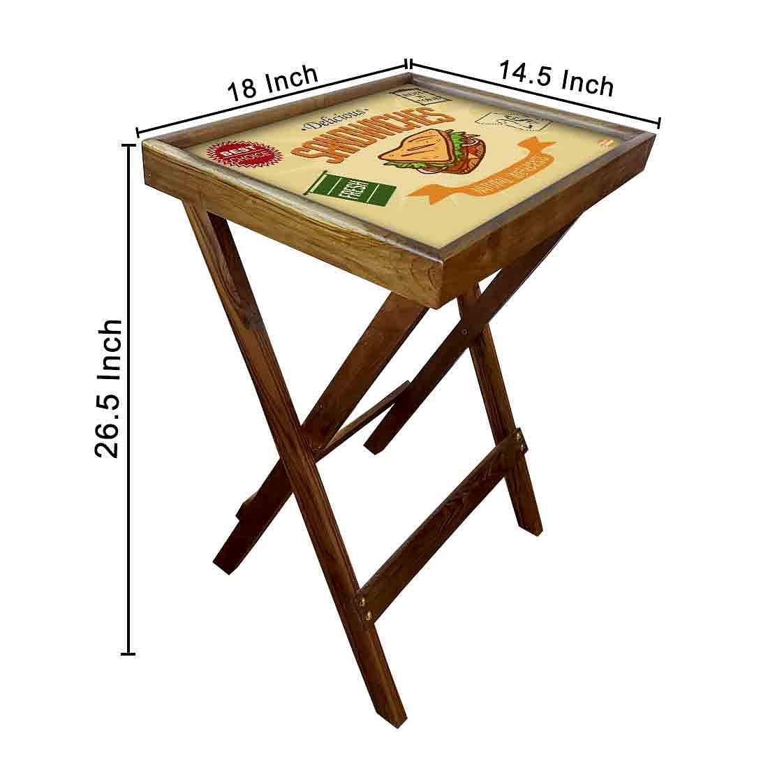 Wooden Folding Long Table for Serving Snacks Tables - Sandwiches - Image 6