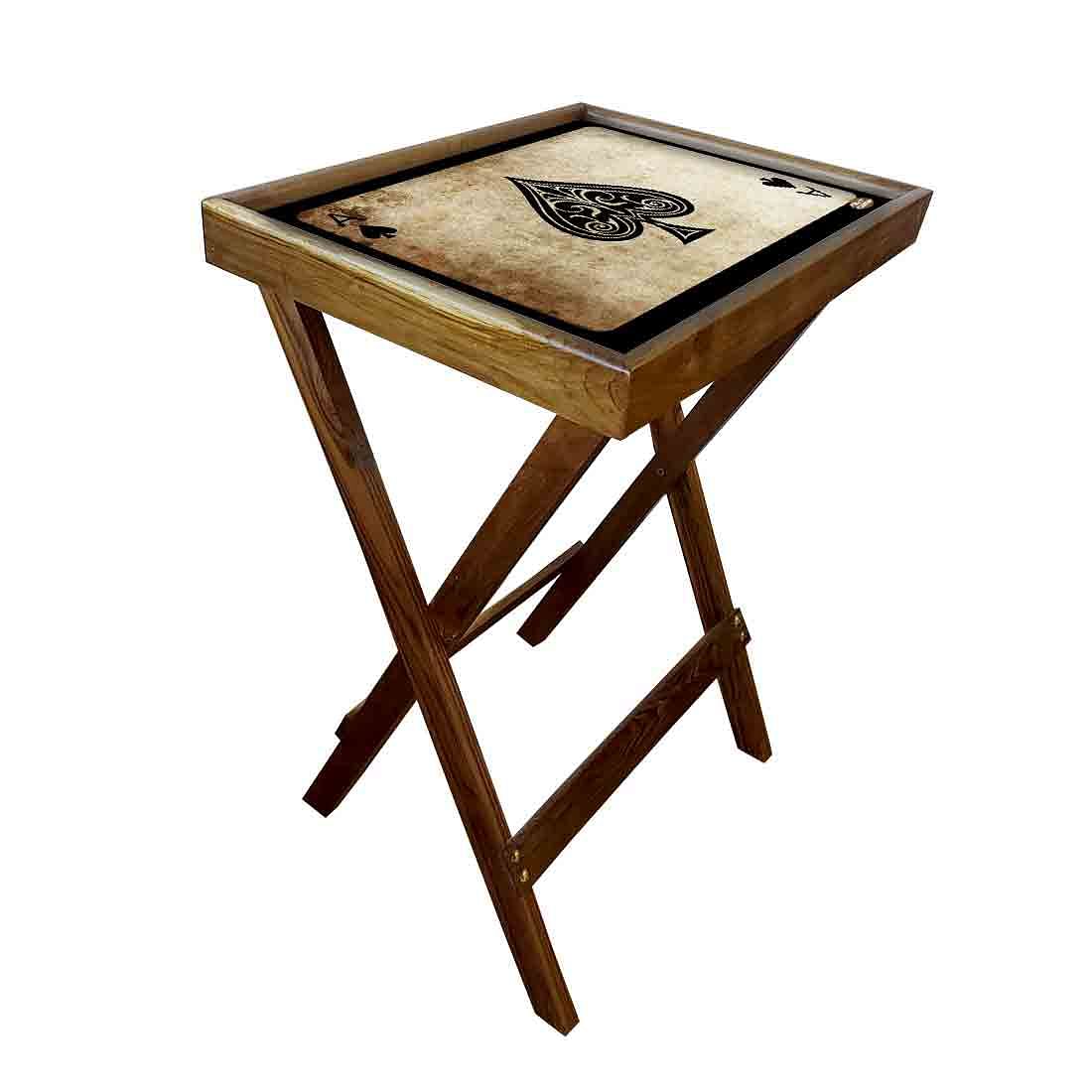 Wooden Foldable Table for Living Room Snacks Serving Tables - Ace - Image 2