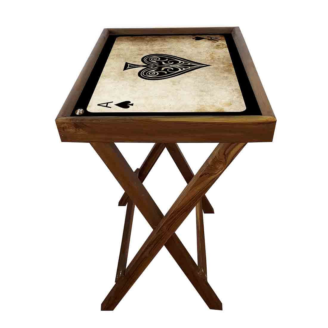 Wooden Foldable Table for Living Room Snacks Serving Tables - Ace - Image 5