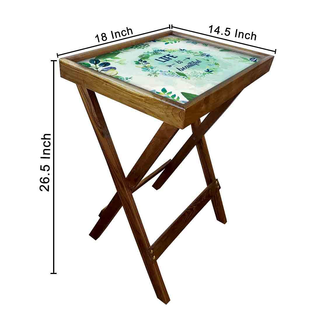 Wooden Patio Table Serving Side Tables for Living Room - Life is Beautiful - Image 6