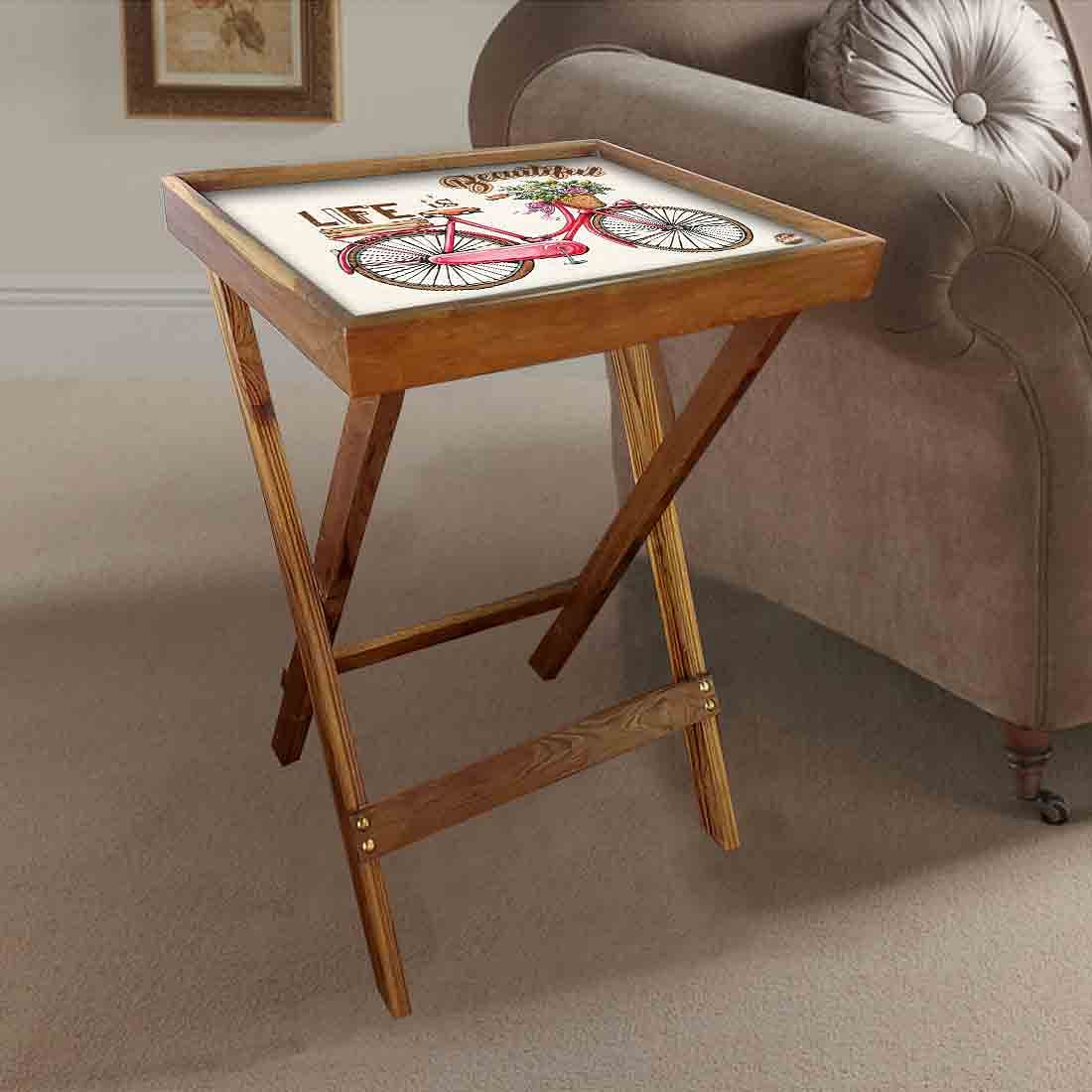Foldable Table for Living Room Snacks Serving Tables - Life is Beautiful - Image 2