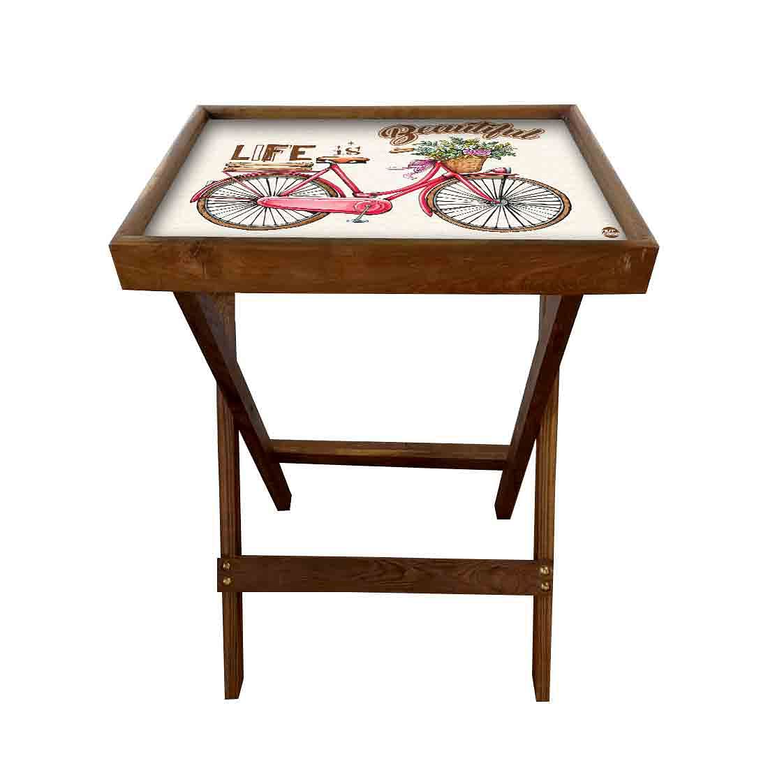 Foldable Table for Living Room Snacks Serving Tables - Life is Beautiful - Image 3