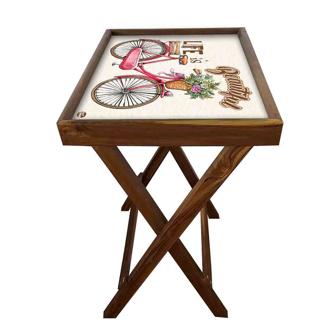 Foldable Table for Living Room Snacks Serving Tables - Life is Beautiful - Image 5